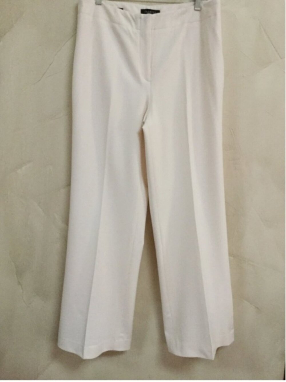 Talbots Size 12 Heritage Wide Leg Pants Trouser Ivory Lined High Rise Pockets